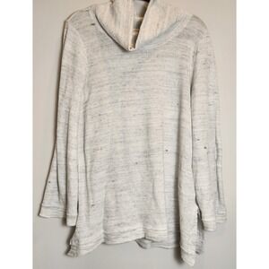 Maeve by Anthropologie Sweater‎ Women's XL Heather Gray Cowl Neck Side Slits
